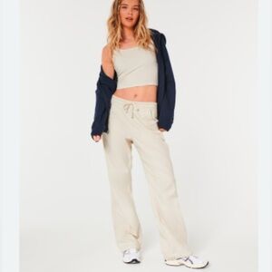 Hollister Women Grey Adjustable Rise Parachute Pants - XXS Short